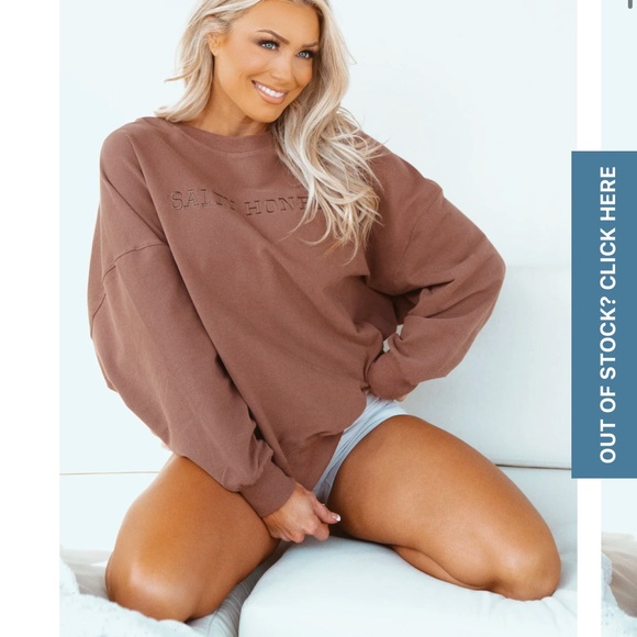 salty honey Tops - Salty Honey Slack Crewneck: Mocha
